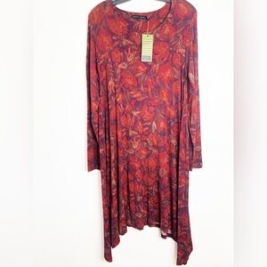 Gudrun Sjoden | Tunic Pensla‎ Fall Floral Knit Asymmetric Dress Micromodal NWT